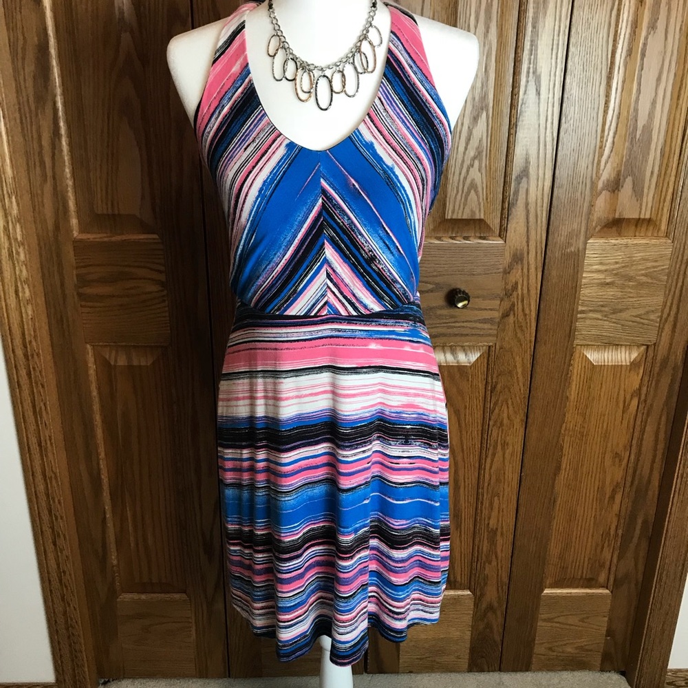 I ❤️Ronson Mult-Color Halter Top Sun Dress